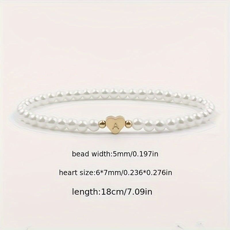 Chic Initial A–Z Bracelet with Heart Charm