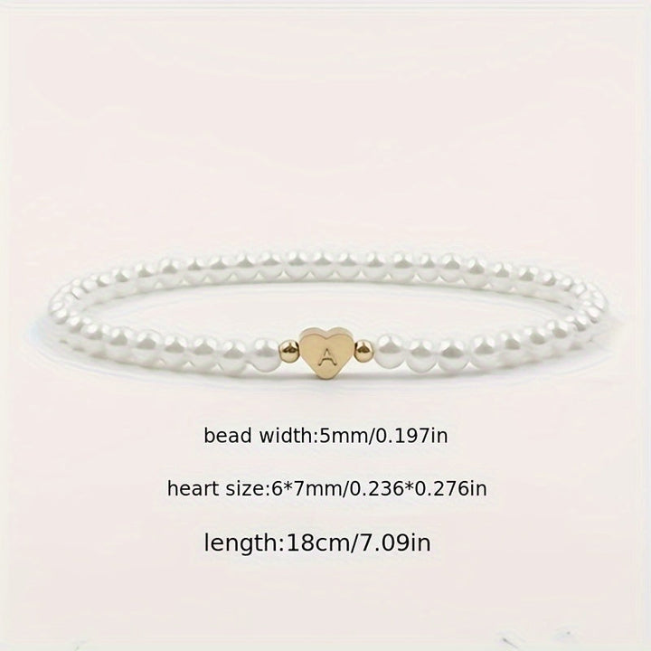 Chic Initial A–Z Bracelet with Heart Charm