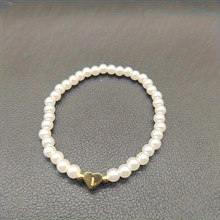 Chic Initial A–Z Bracelet with Heart Charm