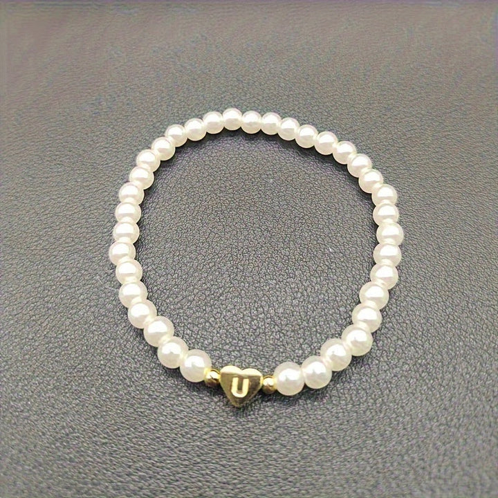 Chic Initial A–Z Bracelet with Heart Charm