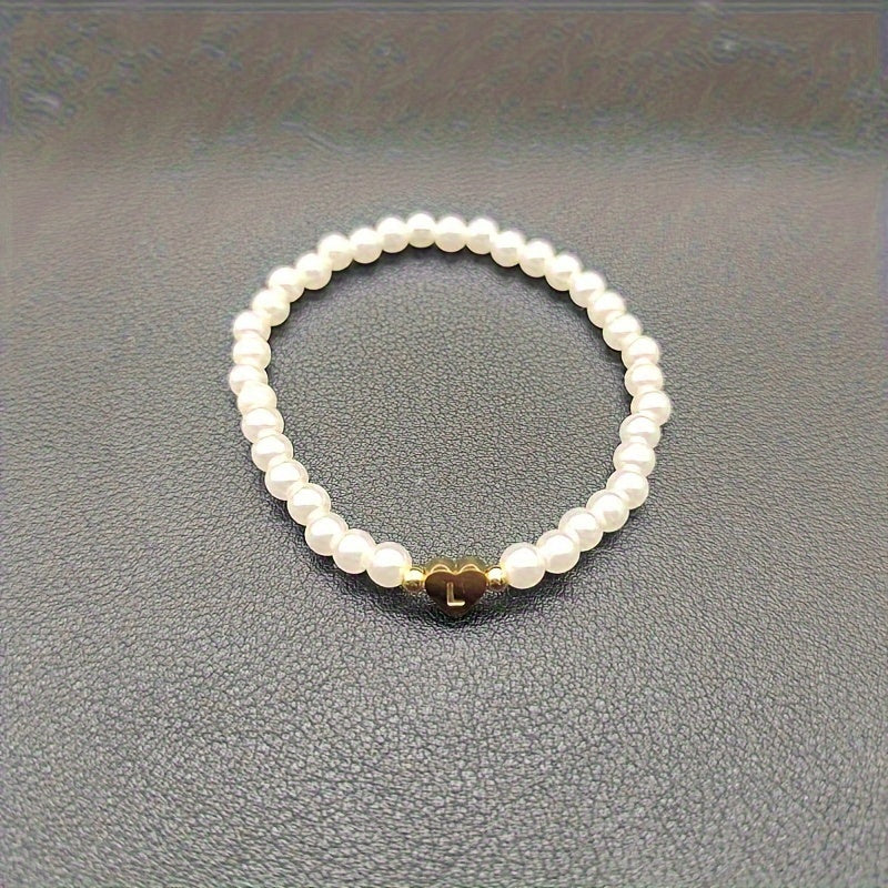 Chic Initial A–Z Bracelet with Heart Charm