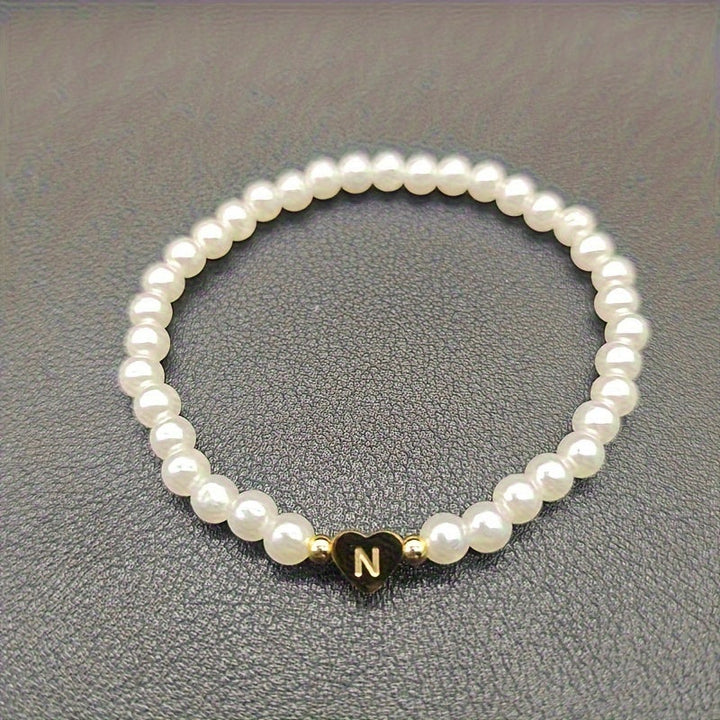 Chic Initial A–Z Bracelet with Heart Charm