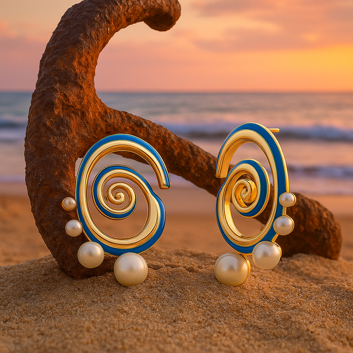 Blue Pearl Earrings