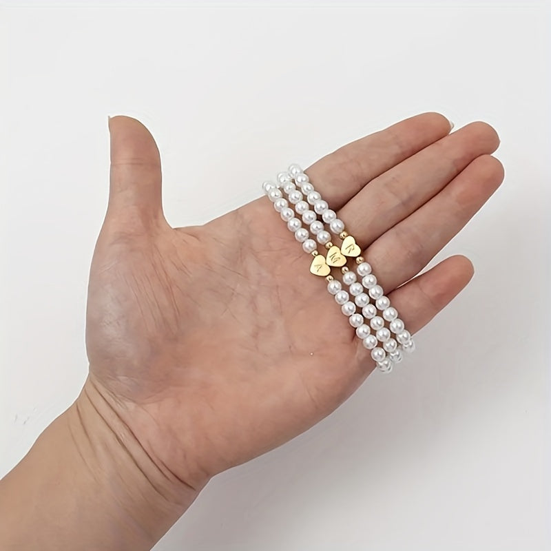 Chic Initial A–Z Bracelet with Heart Charm