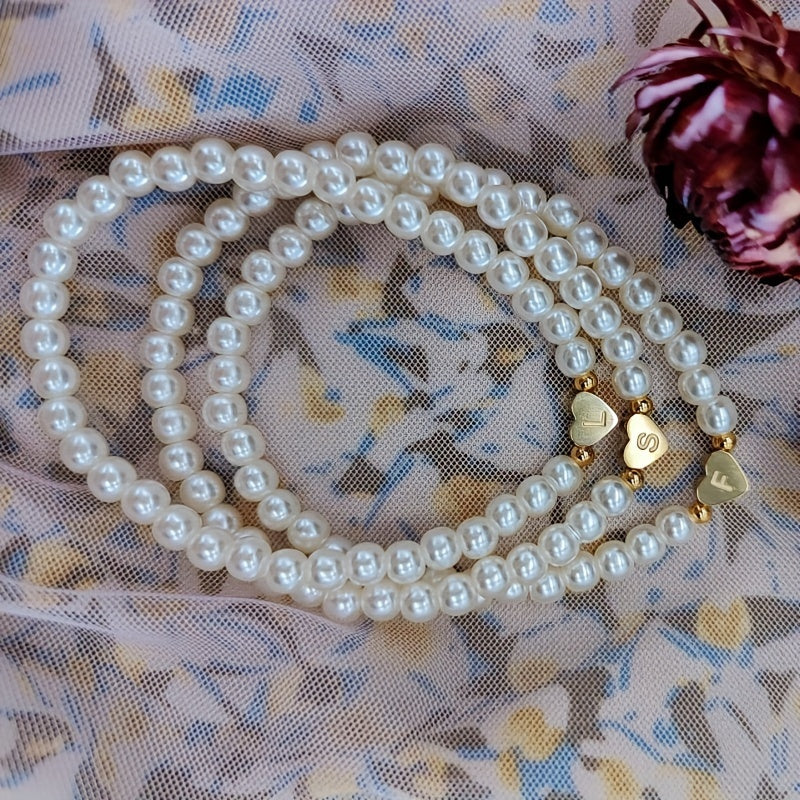 Chic Initial A–Z Bracelet with Heart Charm