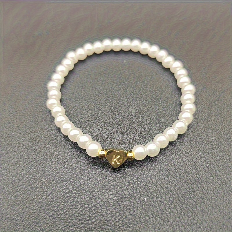 Chic Initial A–Z Bracelet with Heart Charm