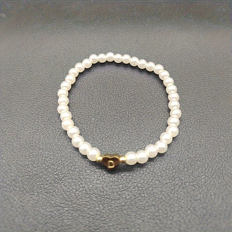 Chic Initial A–Z Bracelet with Heart Charm