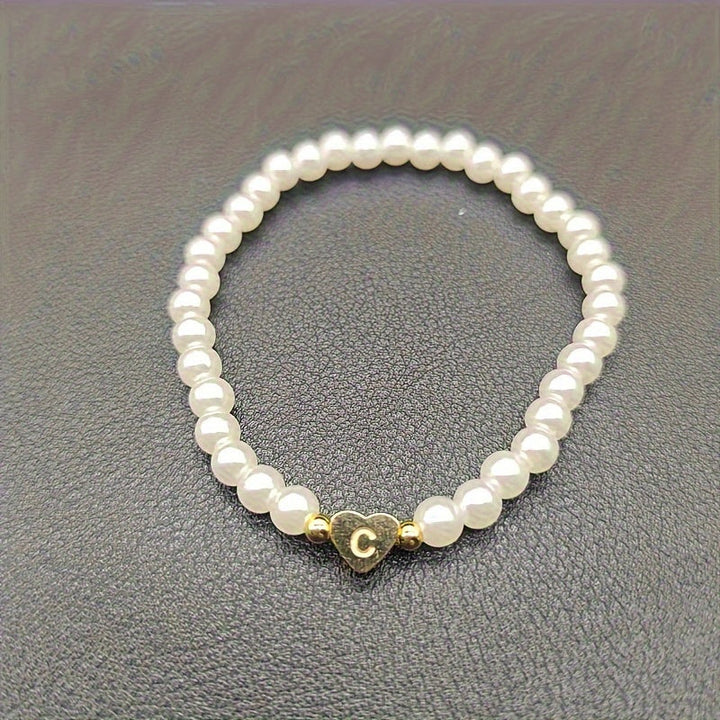 Chic Initial A–Z Bracelet with Heart Charm