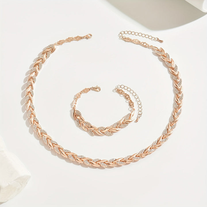 Elegant Fishtail Jewelry Set with Glass Rhinestones