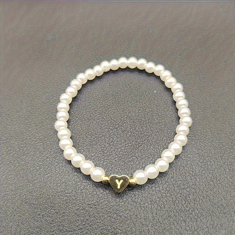 Chic Initial A–Z Bracelet with Heart Charm