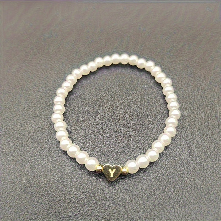 Chic Initial A–Z Bracelet with Heart Charm