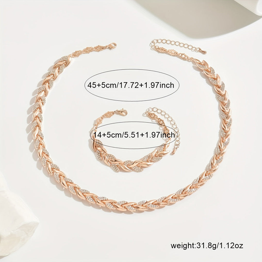 Elegant Fishtail Jewelry Set with Glass Rhinestones