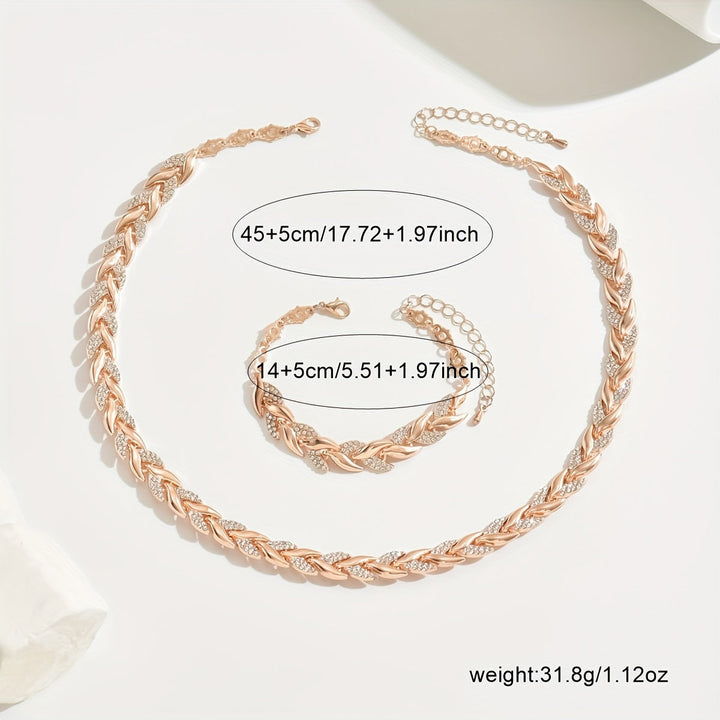 Elegant Fishtail Jewelry Set with Glass Rhinestones