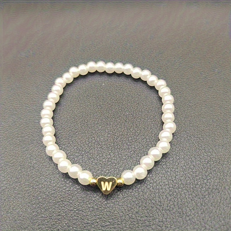 Chic Initial A–Z Bracelet with Heart Charm