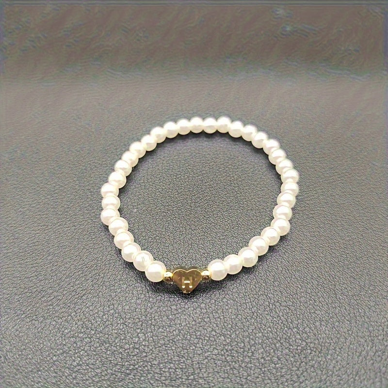 Chic Initial A–Z Bracelet with Heart Charm