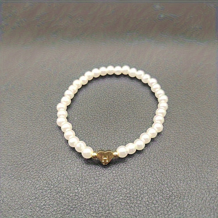 Chic Initial A–Z Bracelet with Heart Charm
