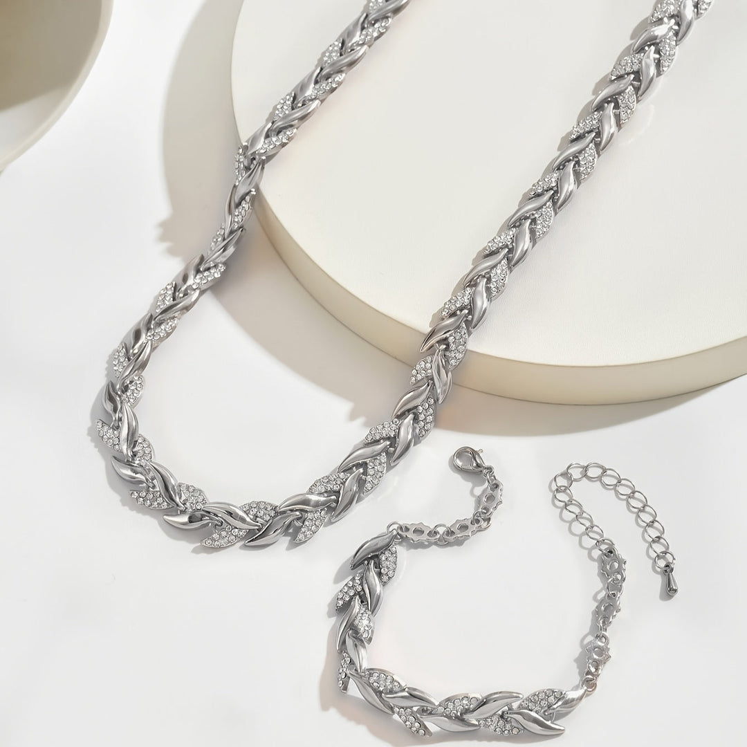 Elegant Fishtail Jewelry Set with Glass Rhinestones