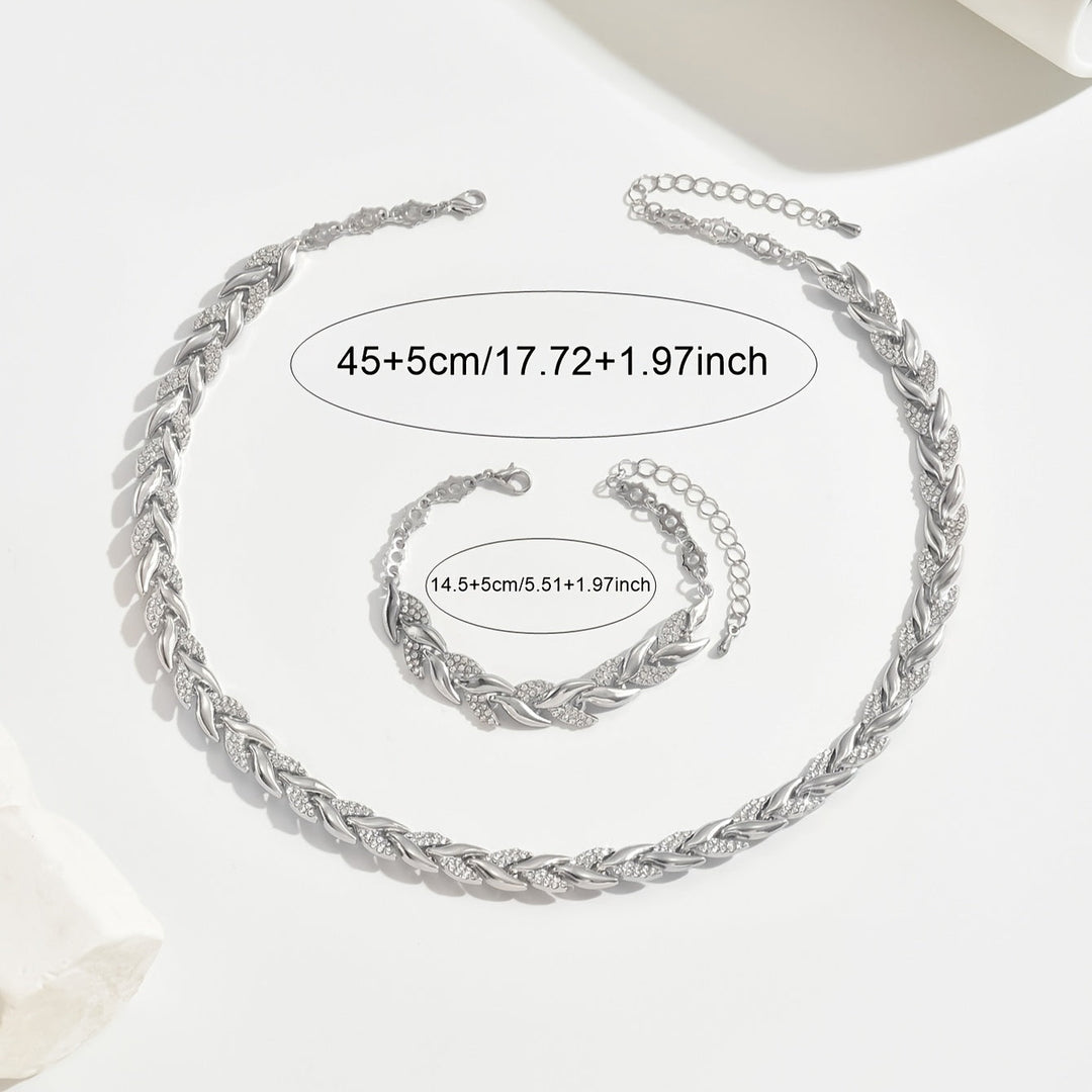 Elegant Fishtail Jewelry Set with Glass Rhinestones
