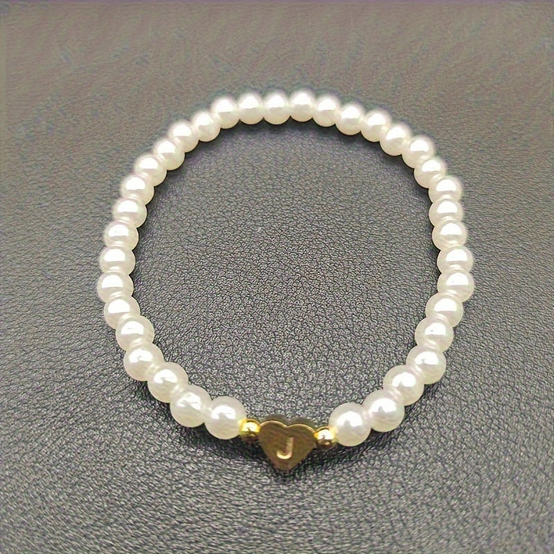 Chic Initial A–Z Bracelet with Heart Charm