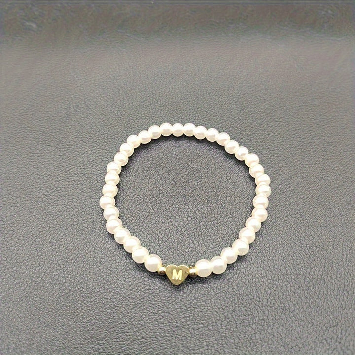Chic Initial A–Z Bracelet with Heart Charm