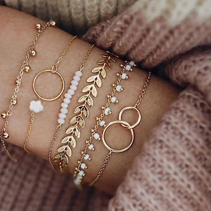 Charming Bohemian Gold Bracelet Set