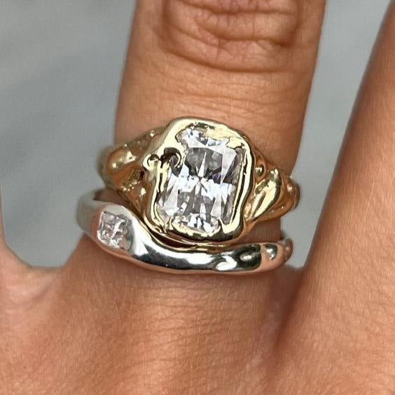 Shiny Gold & Silver Stackable Ring Set