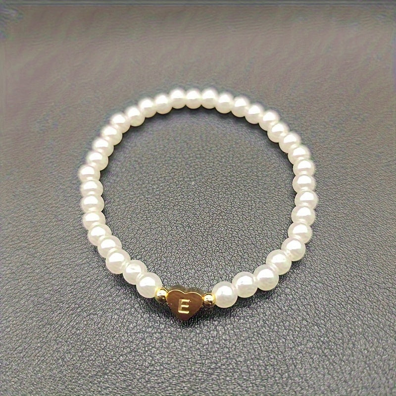Chic Initial A–Z Bracelet with Heart Charm