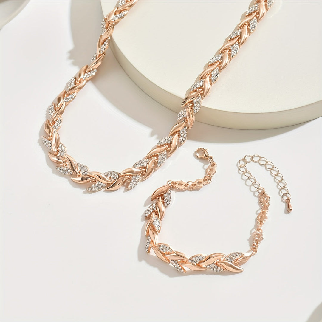 Elegant Fishtail Jewelry Set with Glass Rhinestones