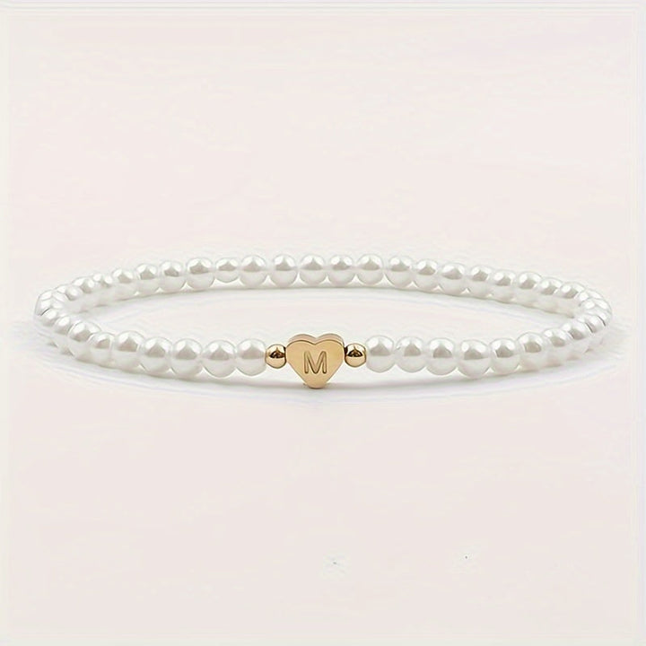 Chic Initial A–Z Bracelet with Heart Charm