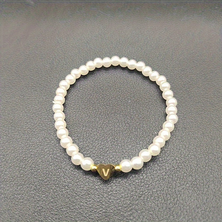 Chic Initial A–Z Bracelet with Heart Charm