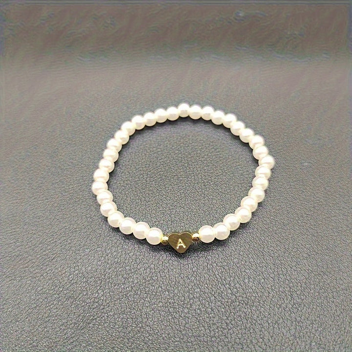 Chic Initial A–Z Bracelet with Heart Charm