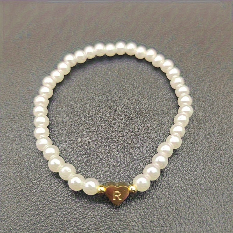 Chic Initial A–Z Bracelet with Heart Charm