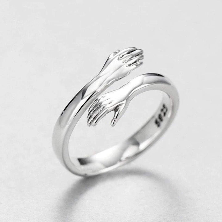 925 Sterling Silver Hug Ring with Adjustable Size
