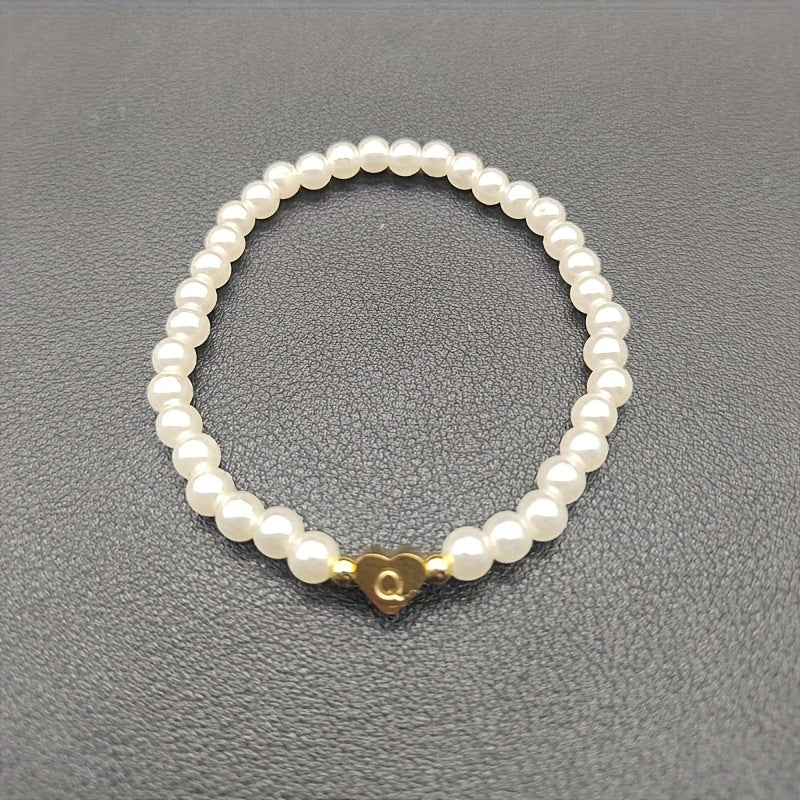Chic Initial A–Z Bracelet with Heart Charm